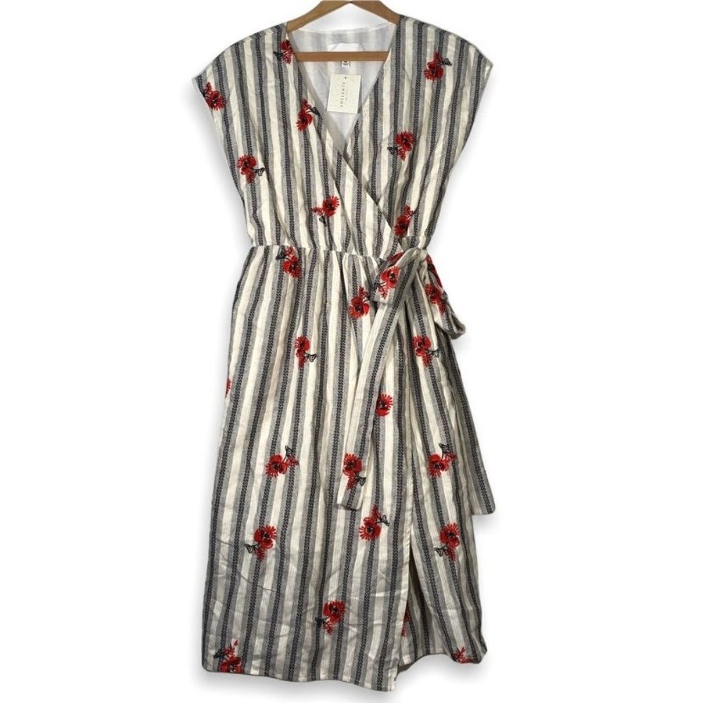 NEW Fate by LFD Embroidered Floral Midi Wrap Dress - Size Medium NWT
